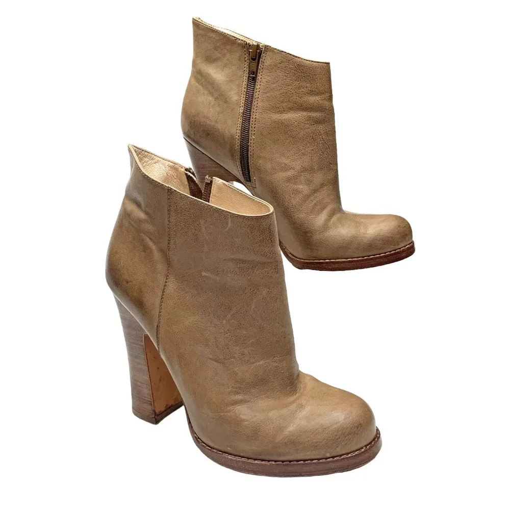 JEAN MICHEL CAZABAT Lois‎ Distressed Leather Chunky Booties